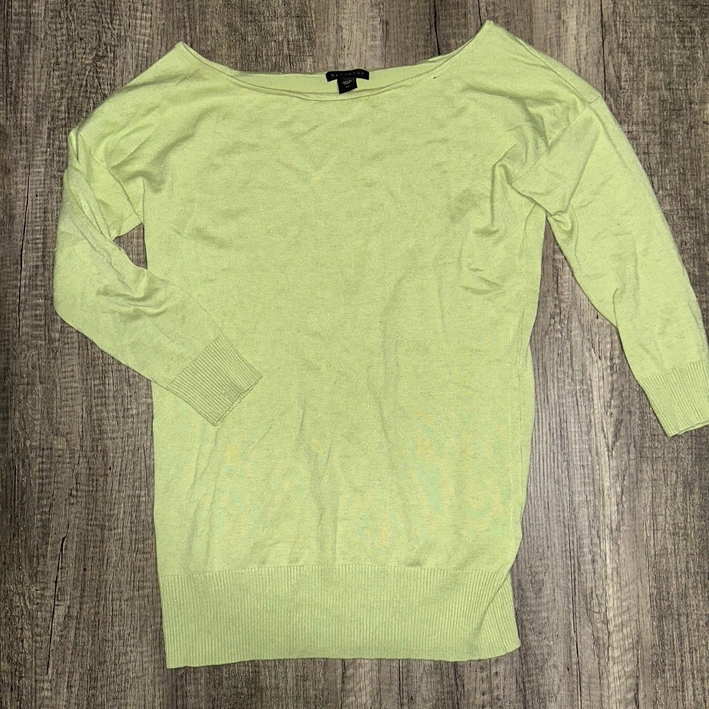 Metaphor Glitter Lime Scoopneck Sweater